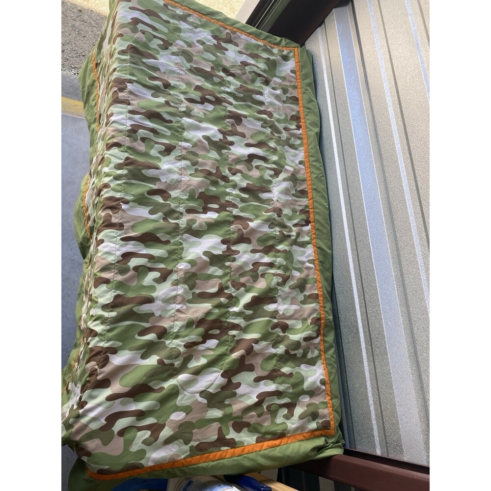 Garanimals Toddler Camo Comforter Blanket Green Orange Reversible Bedding Cover